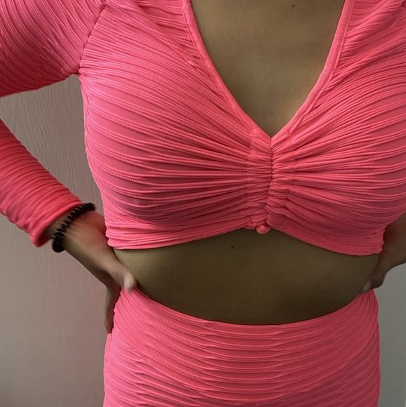 Honeycomb Ruched, Booty Lift Leggings Set - Picture 5 of 7